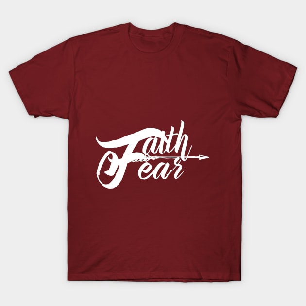 Faith Over Fear Christian Arrow Design Gifts T-Shirt by BeLightDesigns